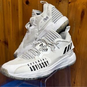 Adidas Dame 7 Extply Men Size 13 Black White New [H68990]